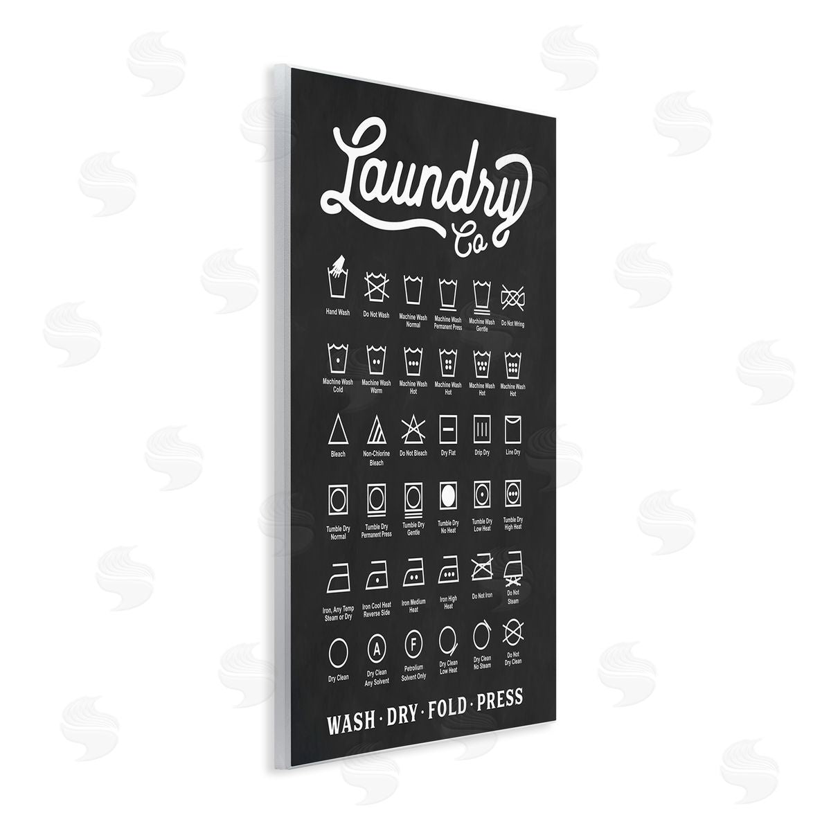 Laundry Business Symbols Chart Wood Plaque Wall Art, Home Decor by Lettered and Lined