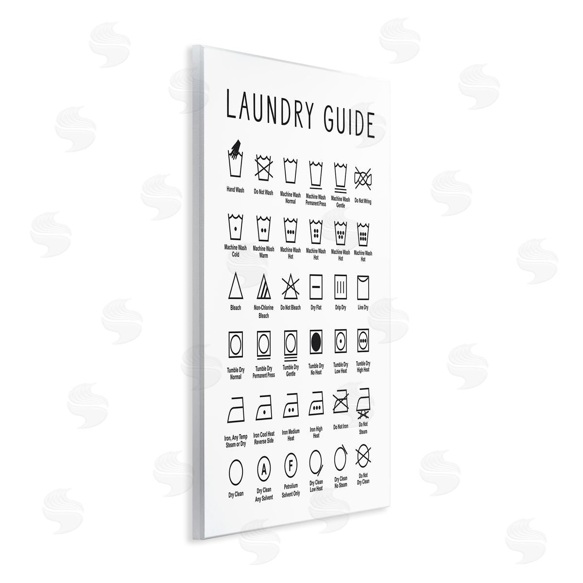 Minimal Laundry Guide Chart Wood Plaque Wall Art, Home Decor by Lettered and Lined