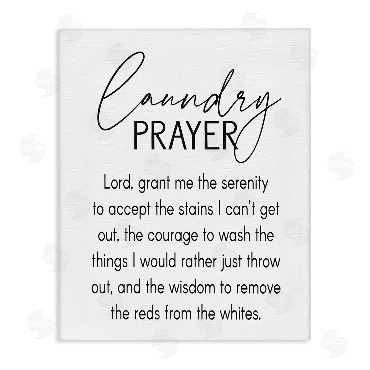 Lettered and Lined Laundry Prayer Phrase Bathroom Housework Humor  Stretched Canvas Wall Art Print