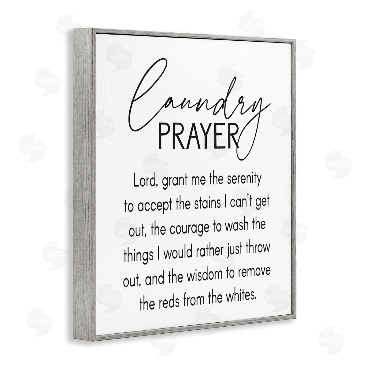 Lettered and Lined Laundry Prayer Phrase Bathroom Housework Humor  Gray Framed Glicee Wall Art Print