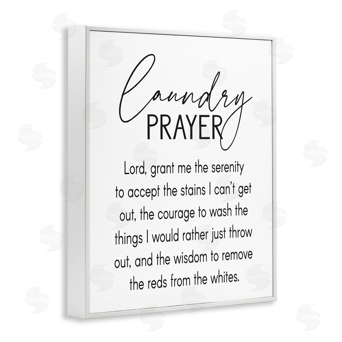 Lettered and Lined Laundry Prayer Phrase Bathroom Housework Humor  White Framed Glicee Wall Art Print