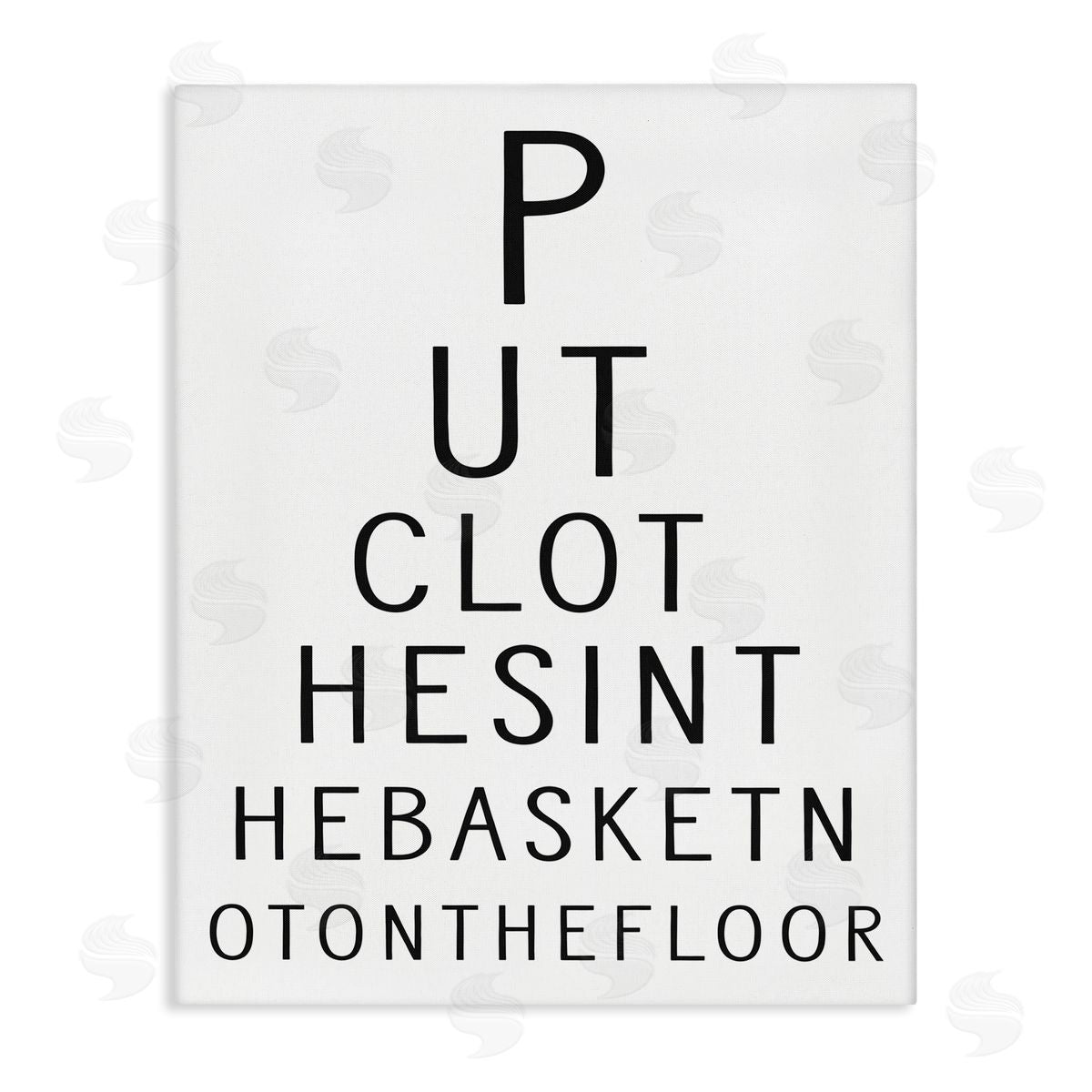 Lettered and Lined Put Clothes In Basket Laundry Eye Chart Humor
