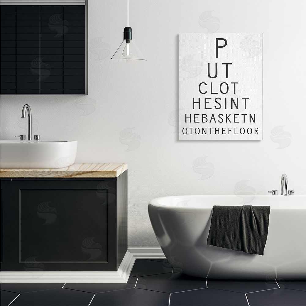 Lettered and Lined Put Clothes In Basket Laundry Eye Chart Humor