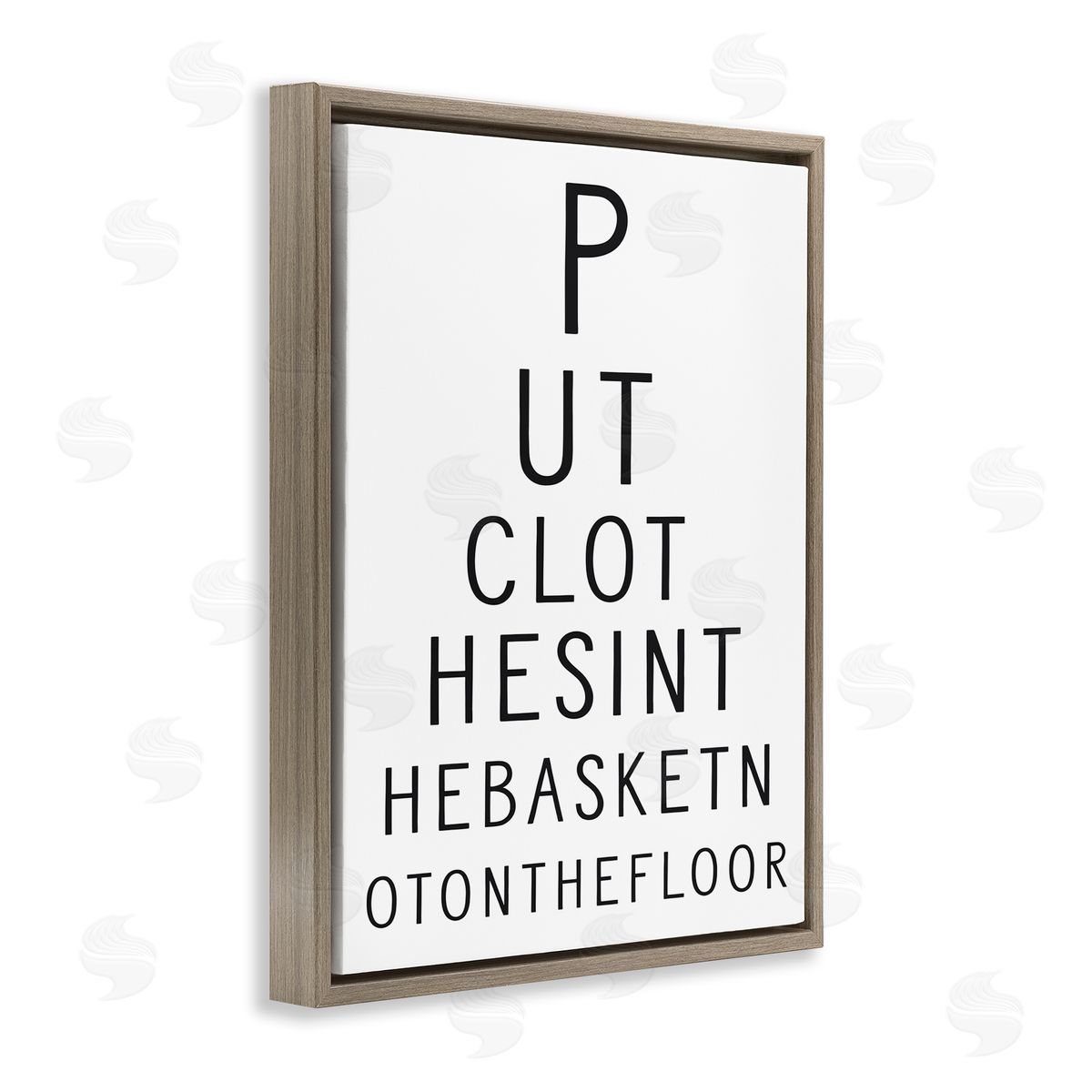 Lettered and Lined Put Clothes In Basket Laundry Eye Chart Humor