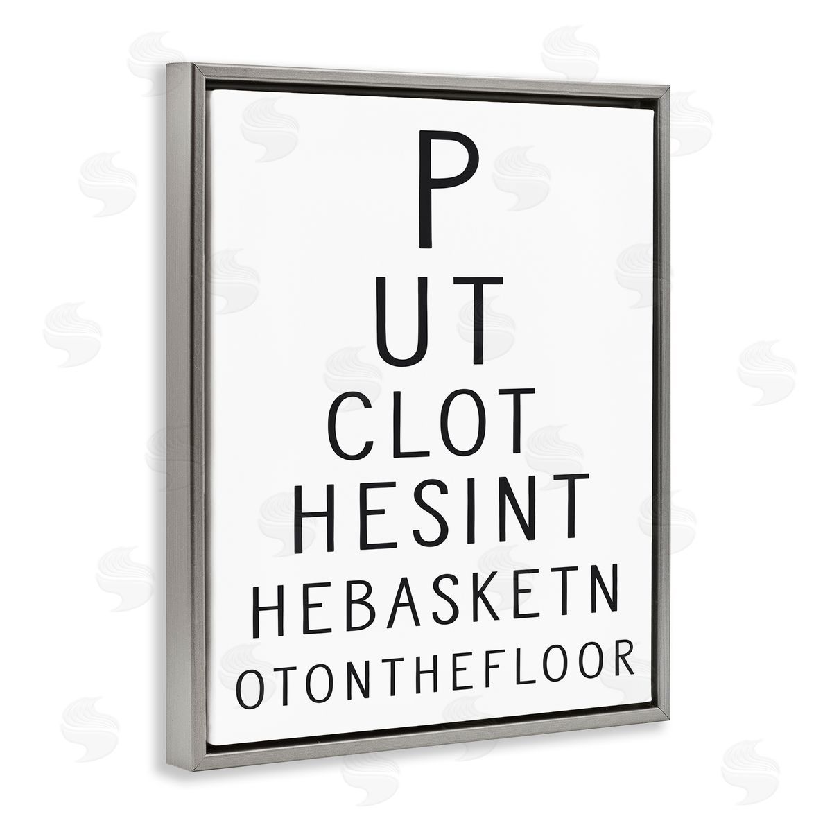 Lettered and Lined Put Clothes In Basket Laundry Eye Chart Humor