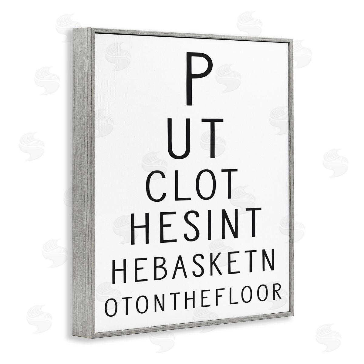 Lettered and Lined Put Clothes In Basket Laundry Eye Chart Humor