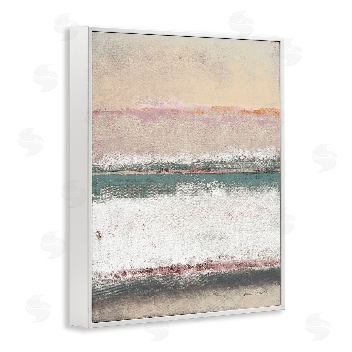 Lanie Loreth Abstract Earth Tone Layers Beige White Blue