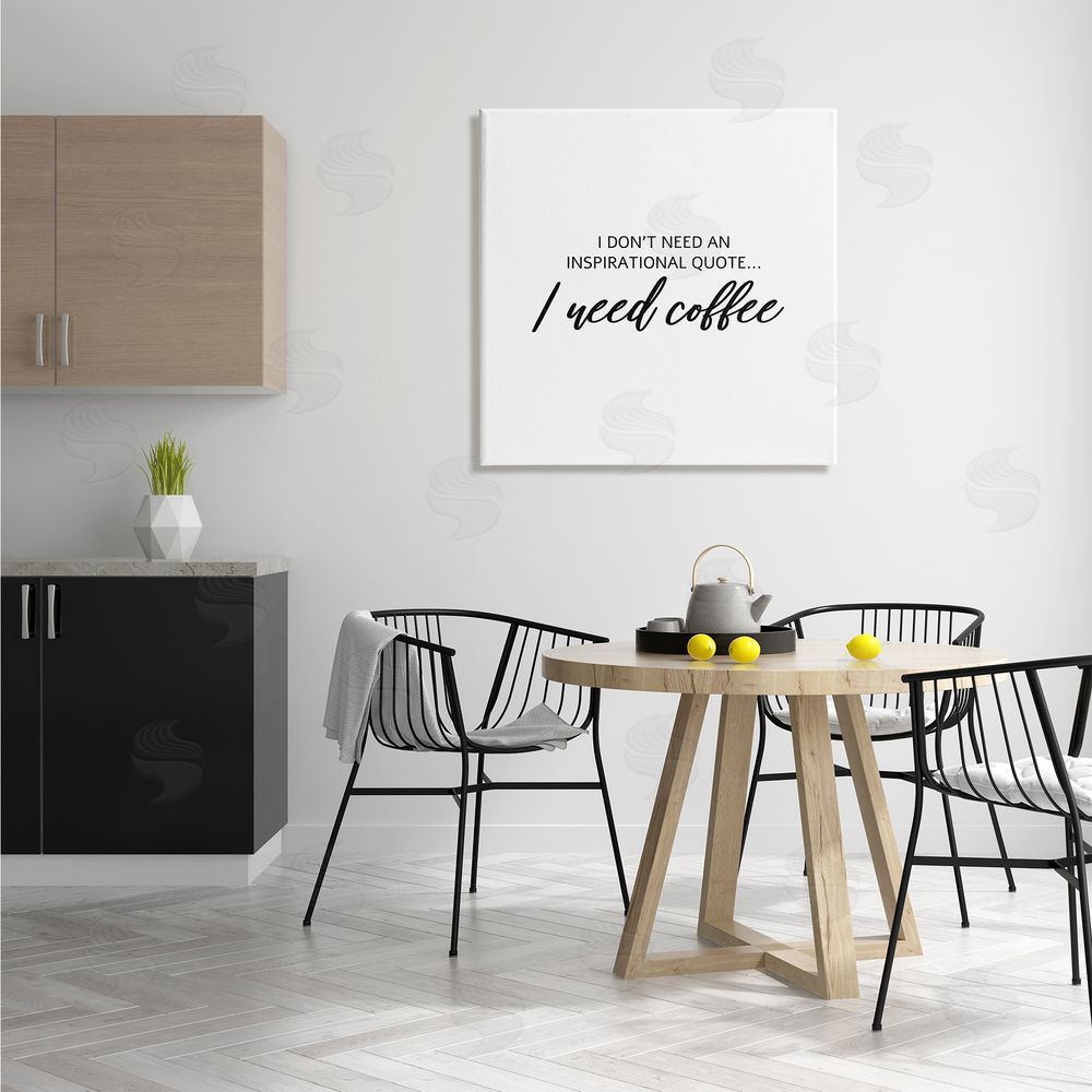 SD Graphics Studio I Need Coffee Not Inspiration Quote Humorous Morning Canvas Wall Art in Room