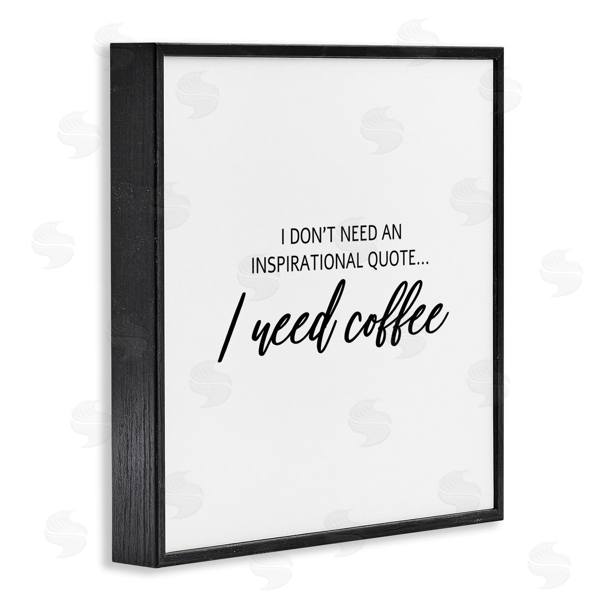 SD Graphics Studio I Need Coffee Not Inspiration Quote Humorous Morning Black Framed Glicee Wall Art Print