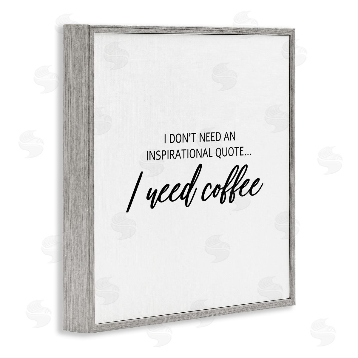 SD Graphics Studio I Need Coffee Not Inspiration Quote Humorous Morning Gray Framed Glicee Wall Art Print