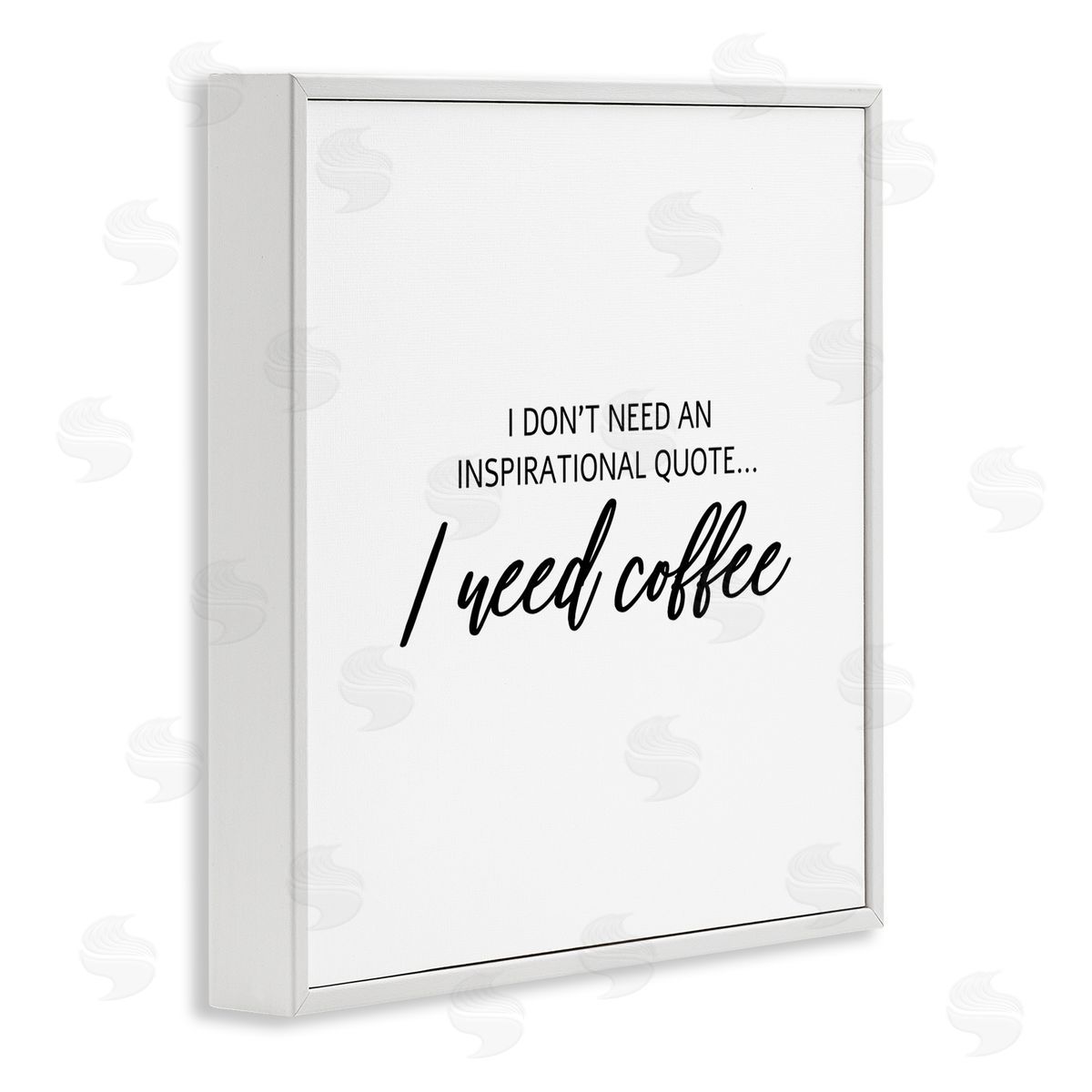 SD Graphics Studio I Need Coffee Not Inspiration Quote Humorous Morning White Framed Glicee Wall Art Print