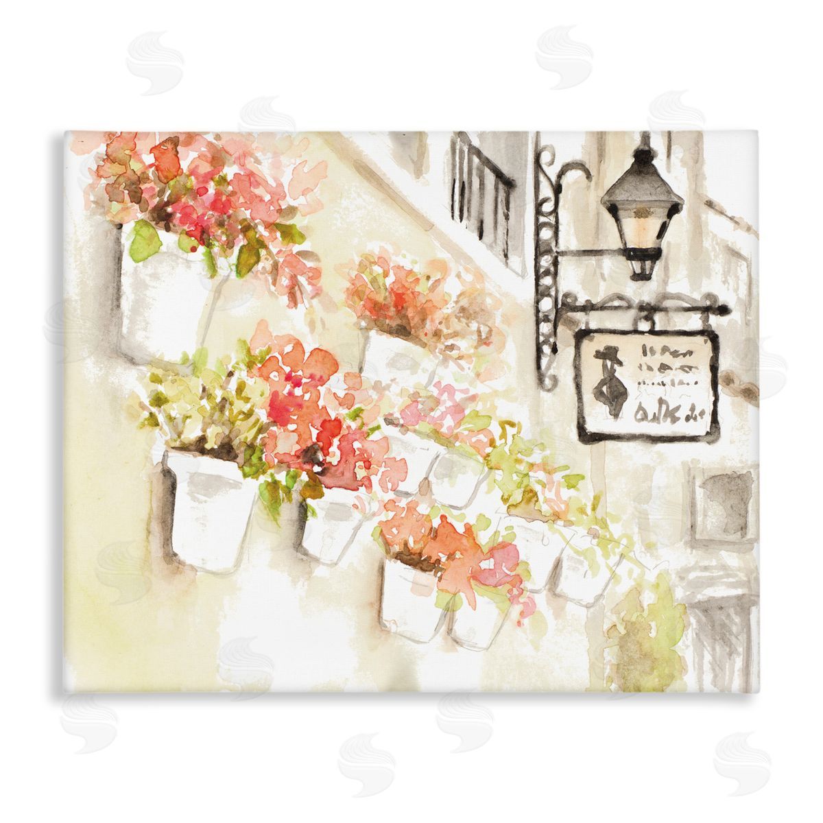 Lanie Loreth Impressionistic Potted Flowers Soft Parisian City Street