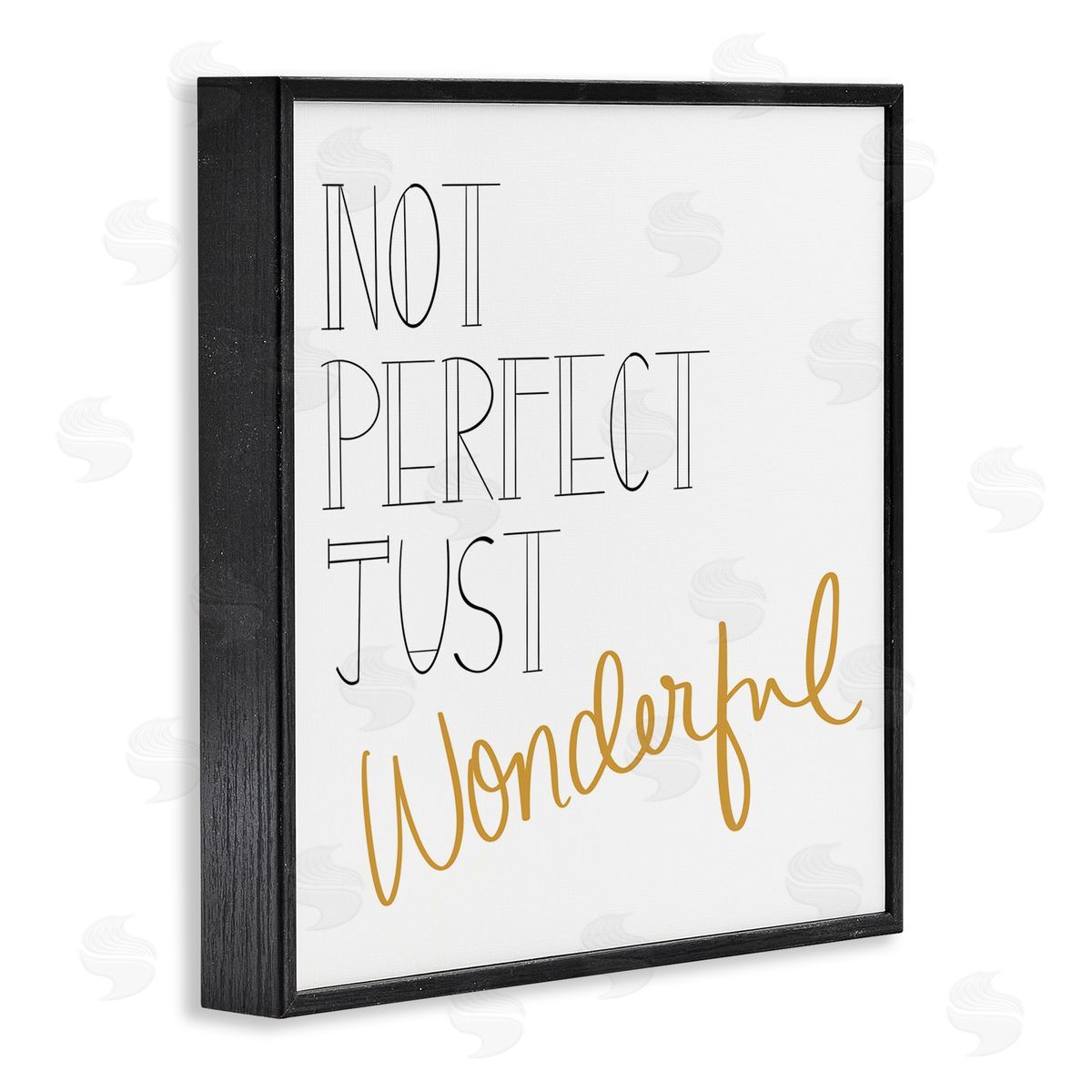 Emily Navas Not Perfect Just Wonderful Inspirational Phrase Minimal  Black Framed Glicee Wall Art Print