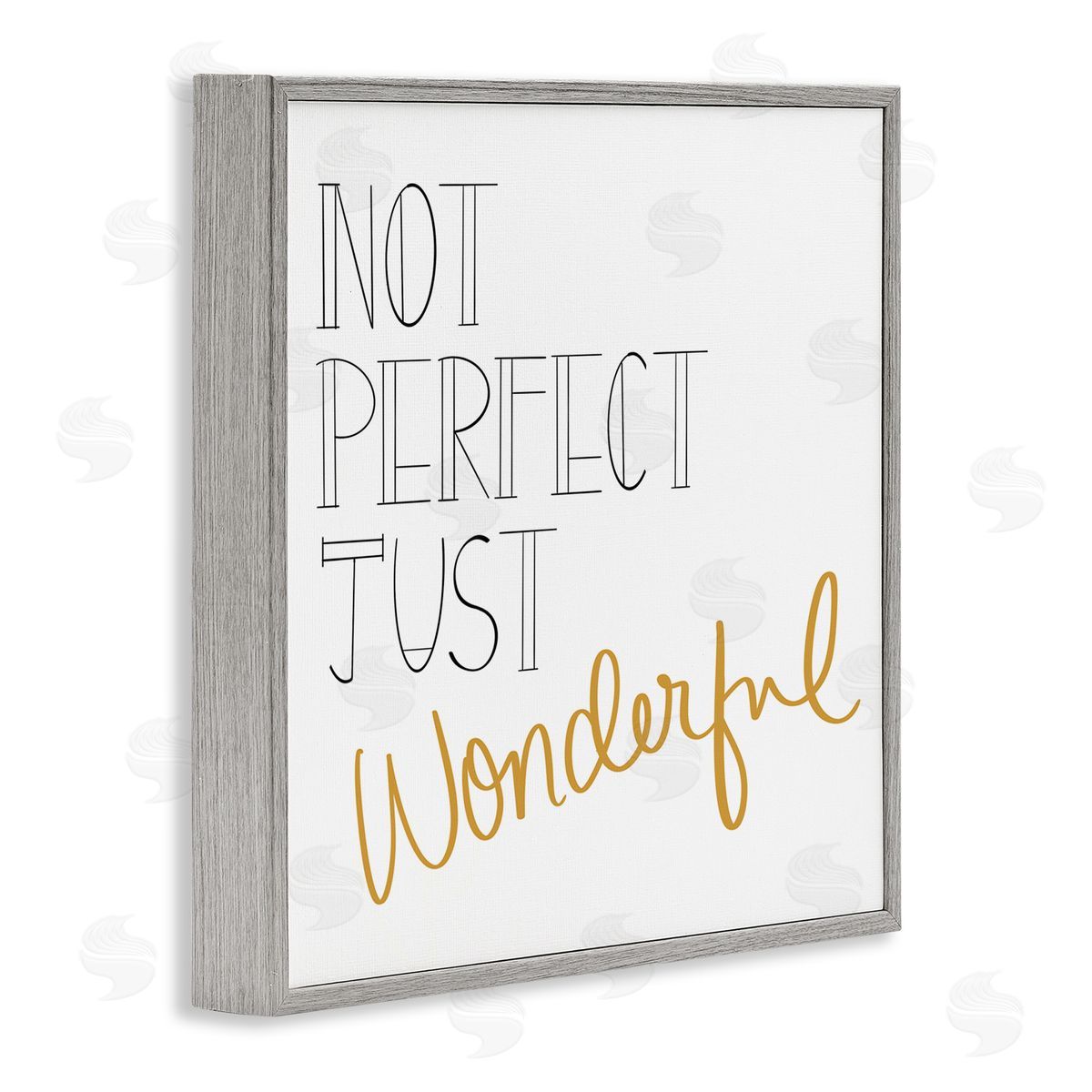 Emily Navas Not Perfect Just Wonderful Inspirational Phrase Minimal  Gray Framed Glicee Wall Art Print