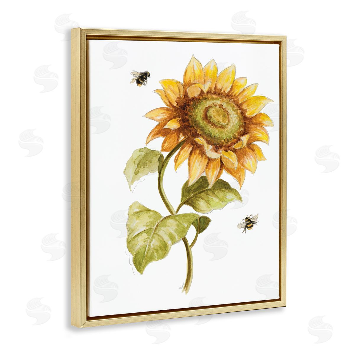 Patricia Pinto Minimal Sunflower Floral Blooming Bees Flying By