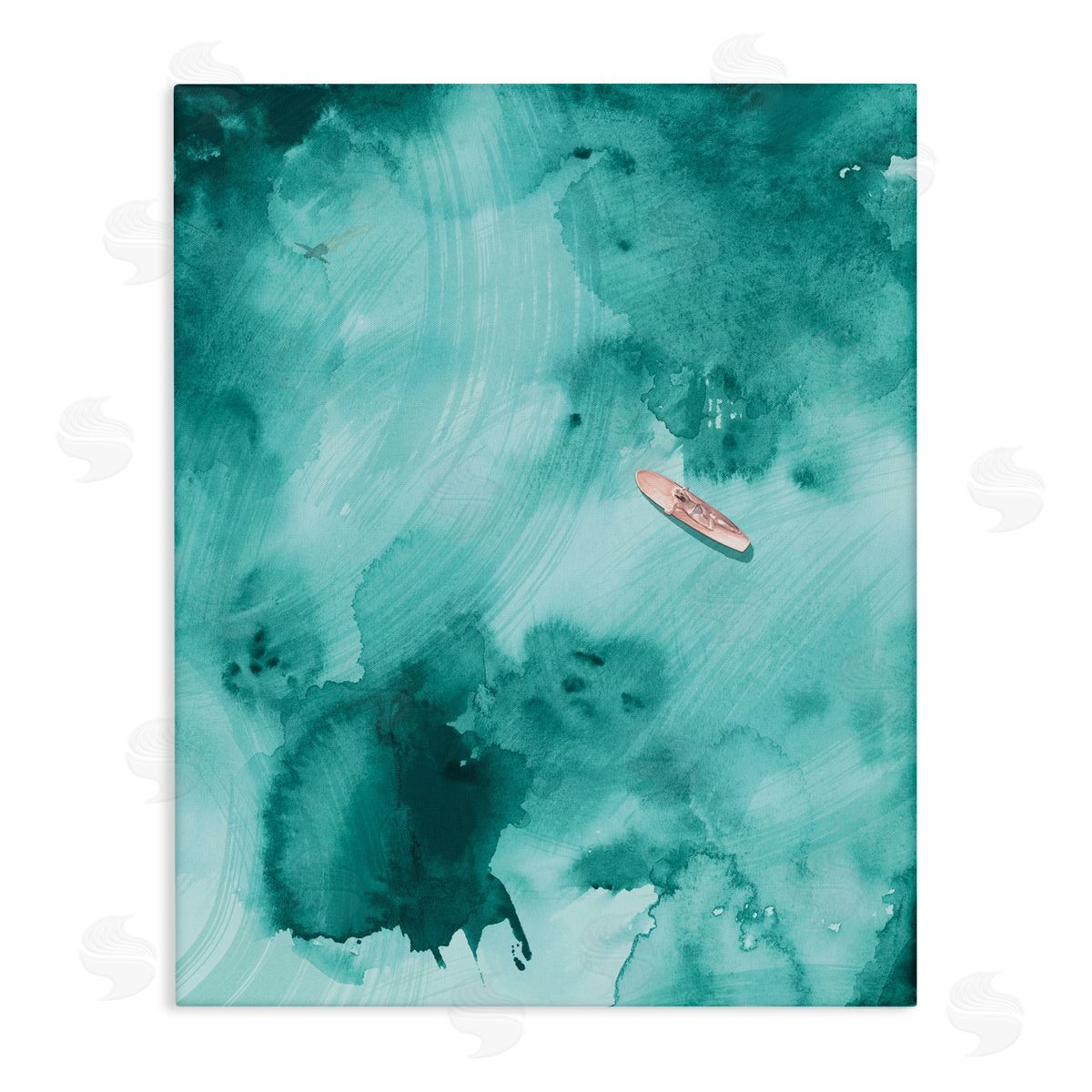 Jennifer Paxton Parker Surfer Floating On Abstract Green Blue Water