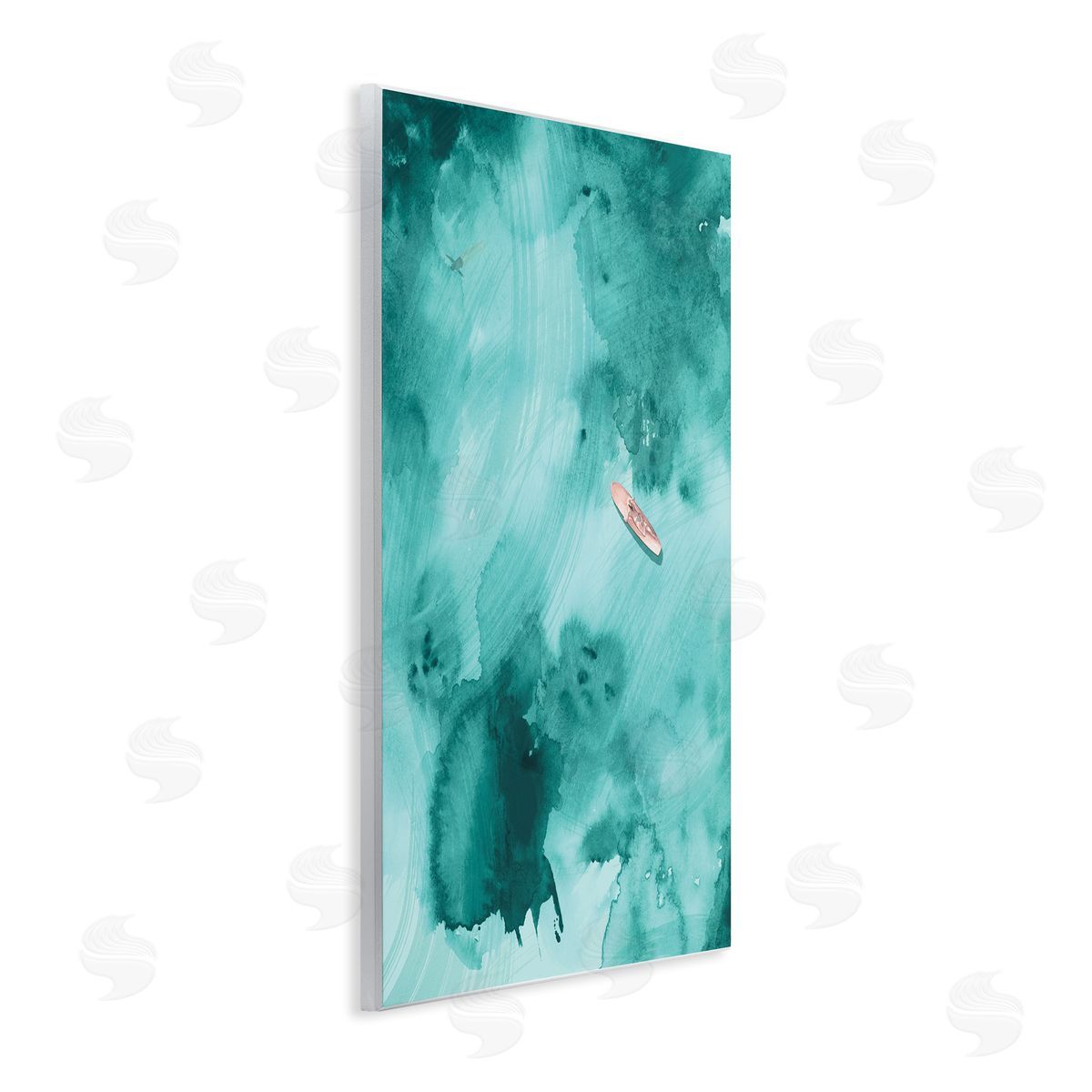 Jennifer Paxton Parker Surfer Floating On Abstract Green Blue Water