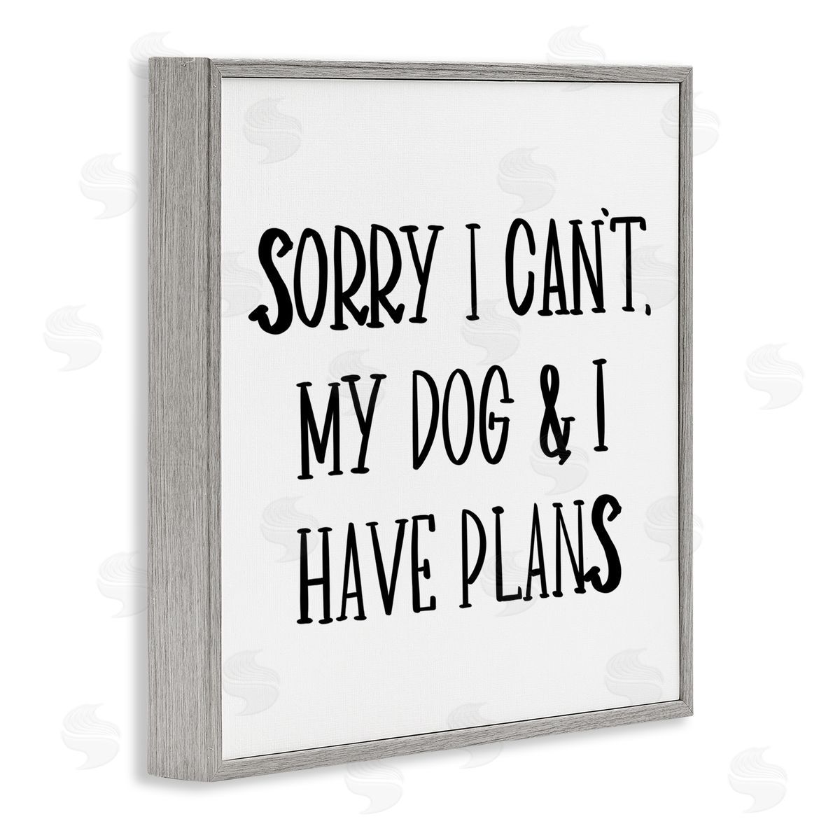 SD Graphics Studio My Dog And I Have Plans Pet Humor Phrase Gray Framed Glicee Wall Art Print