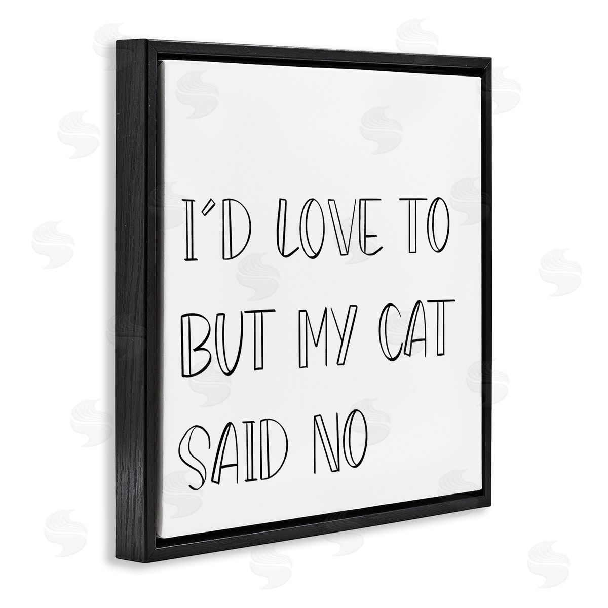 SD Graphics Studio But My Cat Said No Phrase Pet Humor Black Floating Frame Canvas Wall Art Print