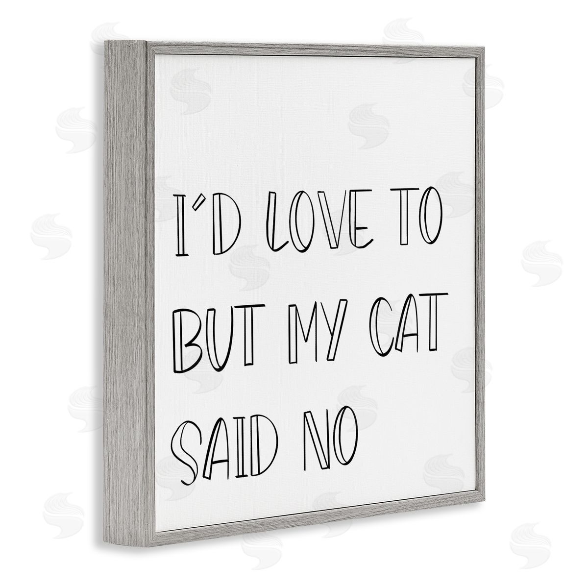 SD Graphics Studio But My Cat Said No Phrase Pet Humor Gray Framed Glicee Wall Art Print