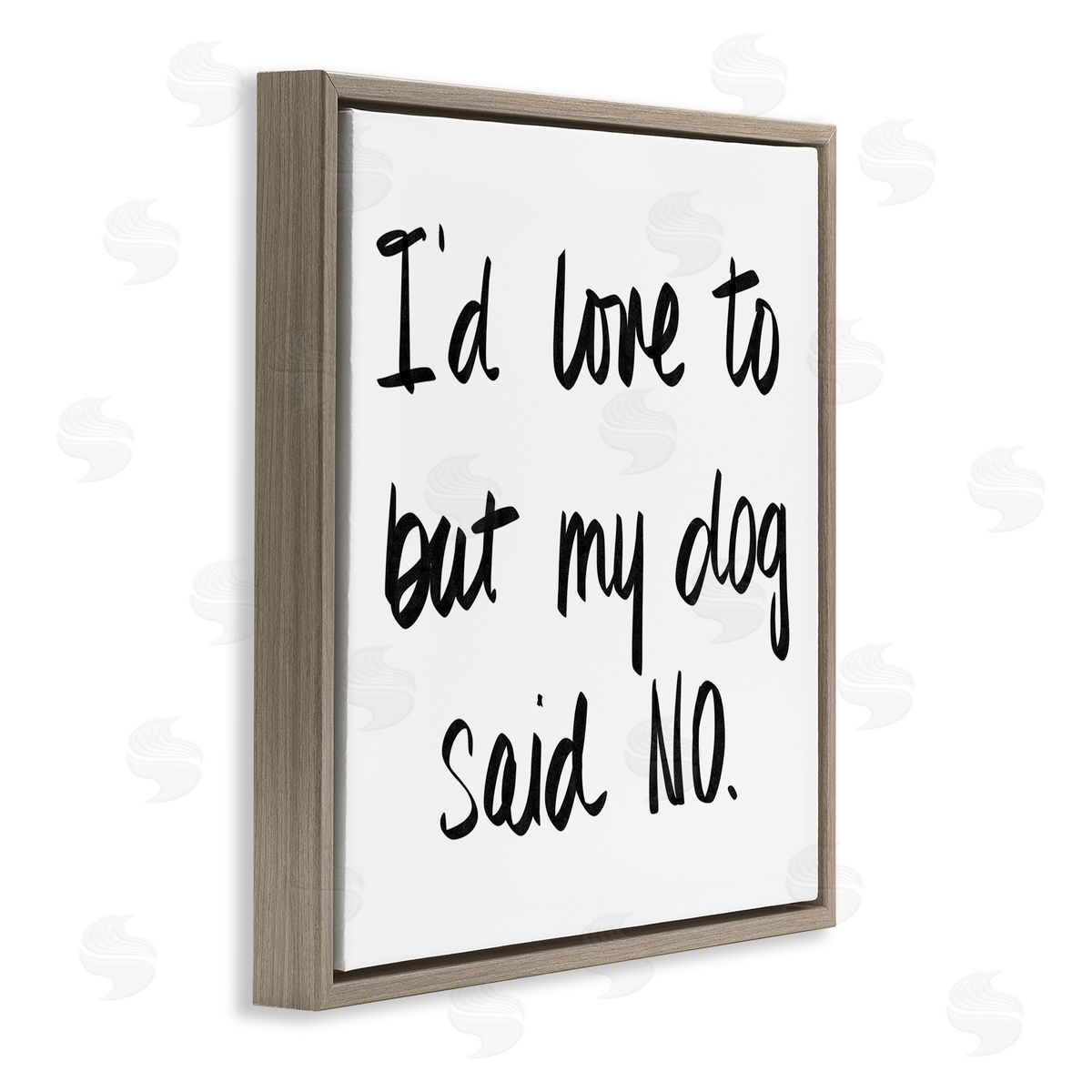 SD Graphics Studio My Dog Said No Pet Humor Phrase Minimal Text Brown Floating Frame Canvas Wall Art Print