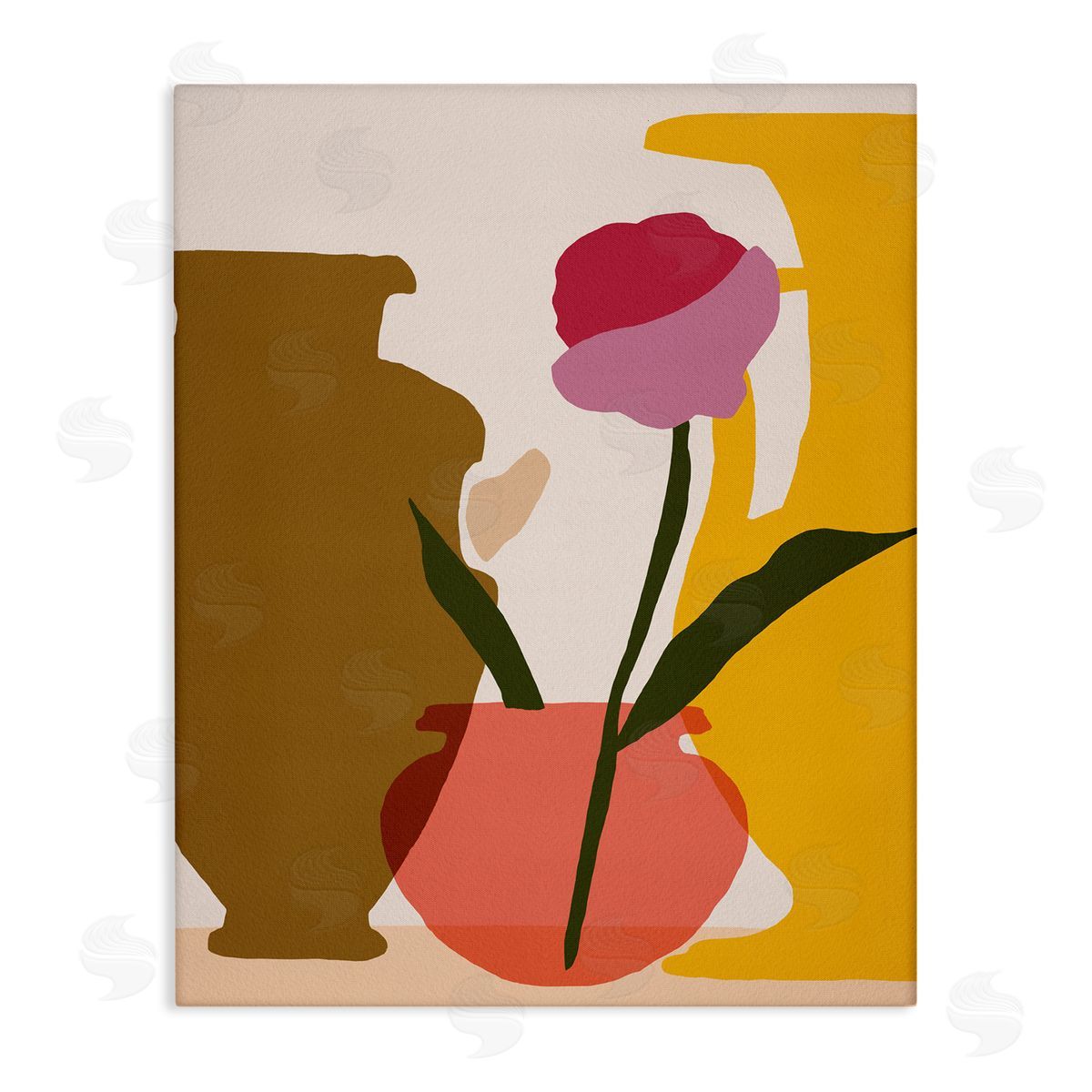 Melissa Wang Abstract Pink Floral Bloom Antique Pottery Shapes