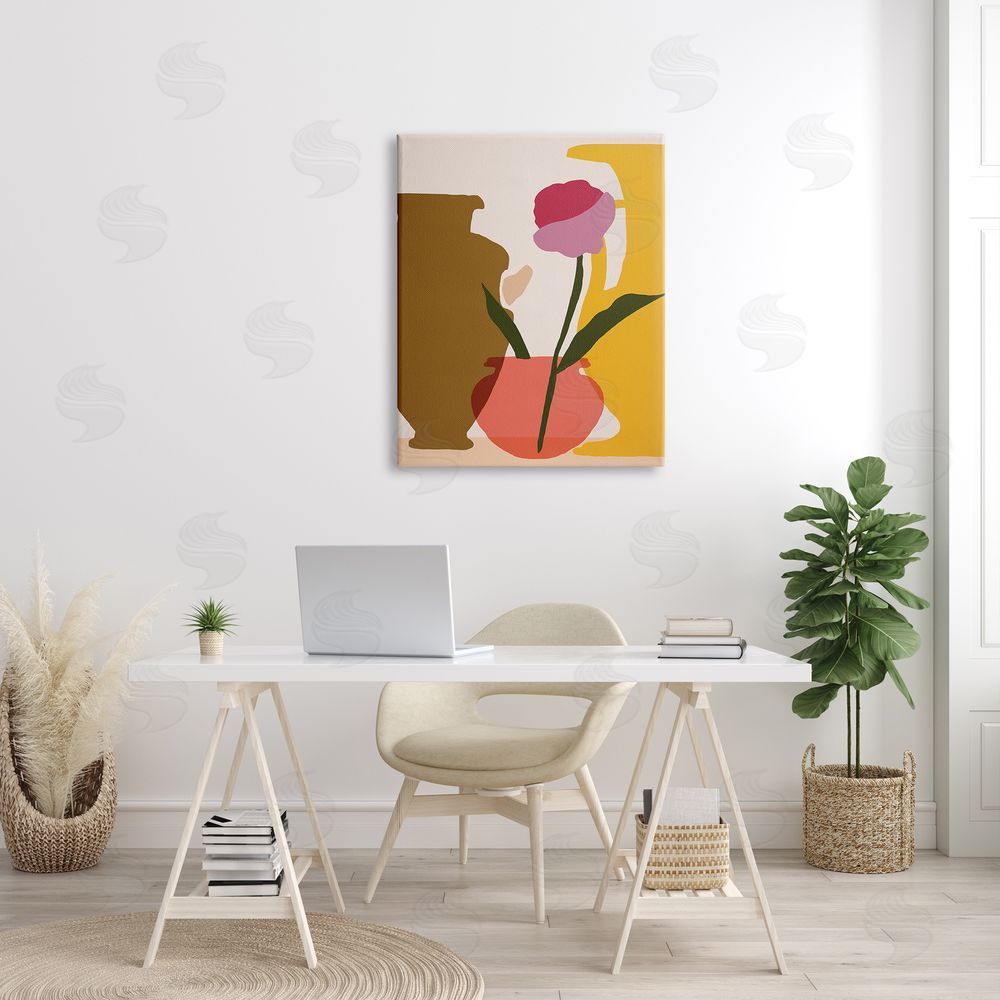 Melissa Wang Abstract Pink Floral Bloom Antique Pottery Shapes