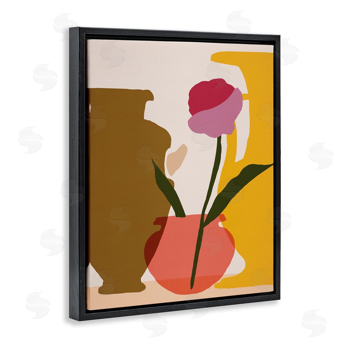 Melissa Wang Abstract Pink Floral Bloom Antique Pottery Shapes