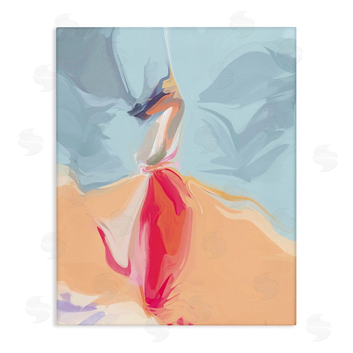 Irena Orlov Abstract Figure Dancing Movement Pink Blue Orange