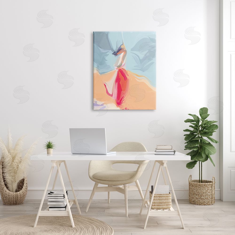 Irena Orlov Abstract Figure Dancing Movement Pink Blue Orange