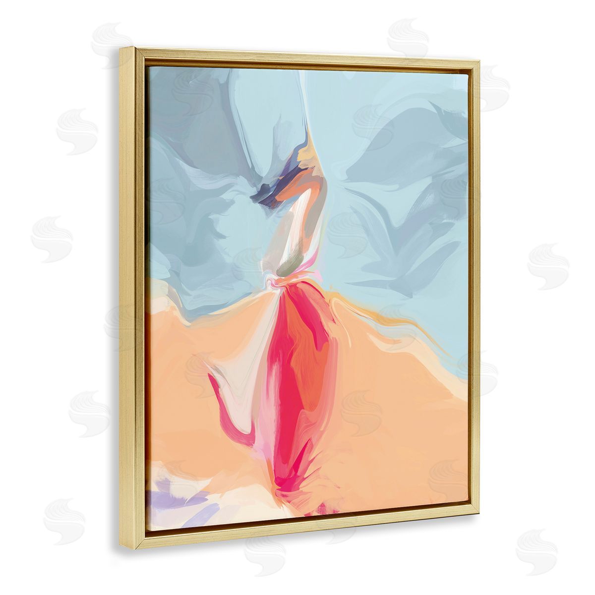 Irena Orlov Abstract Figure Dancing Movement Pink Blue Orange