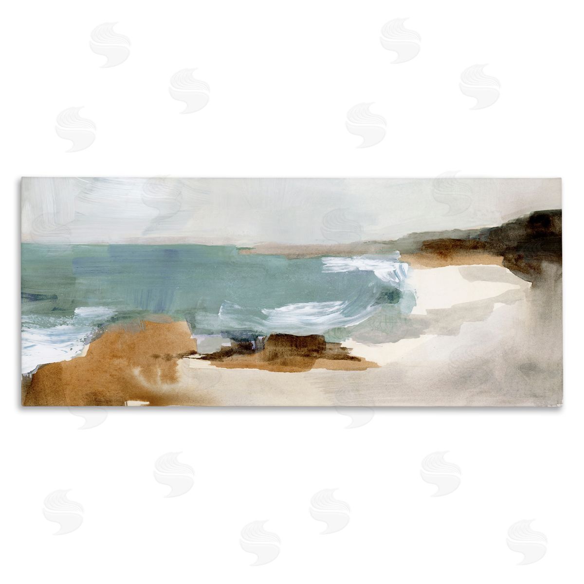 Victoria Barnes Cloudy Grey Beach Landscape Abstraction Crashing Waves