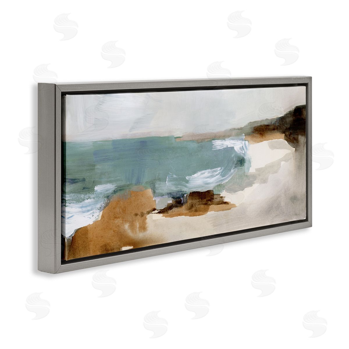 Victoria Barnes Cloudy Grey Beach Landscape Abstraction Crashing Waves
