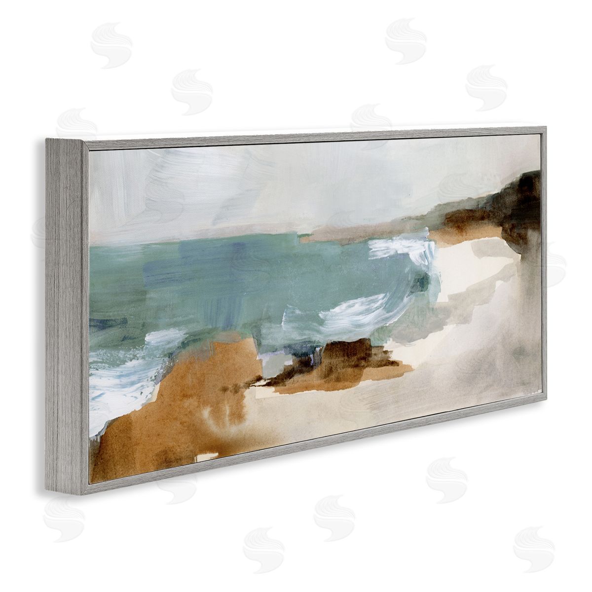 Victoria Barnes Cloudy Grey Beach Landscape Abstraction Crashing Waves