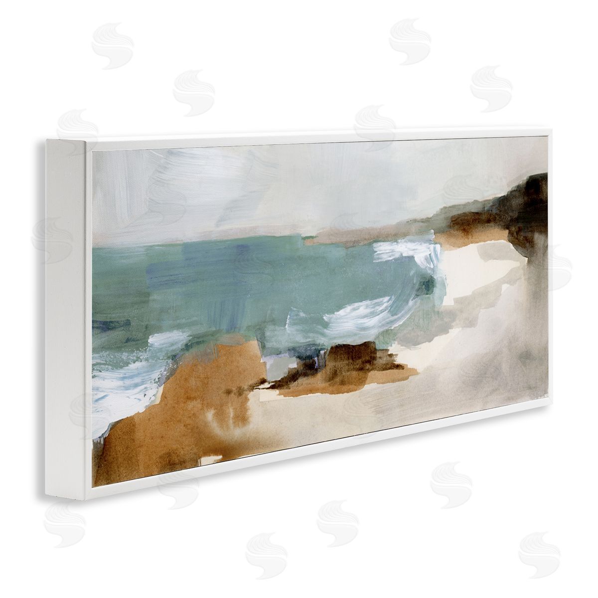 Victoria Barnes Cloudy Grey Beach Landscape Abstraction Crashing Waves