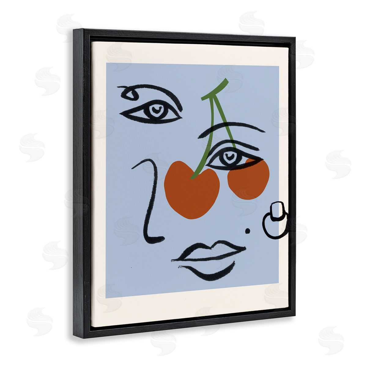 Melissa Wang Abstract Face Bold Cherries Purple Beauty Mark