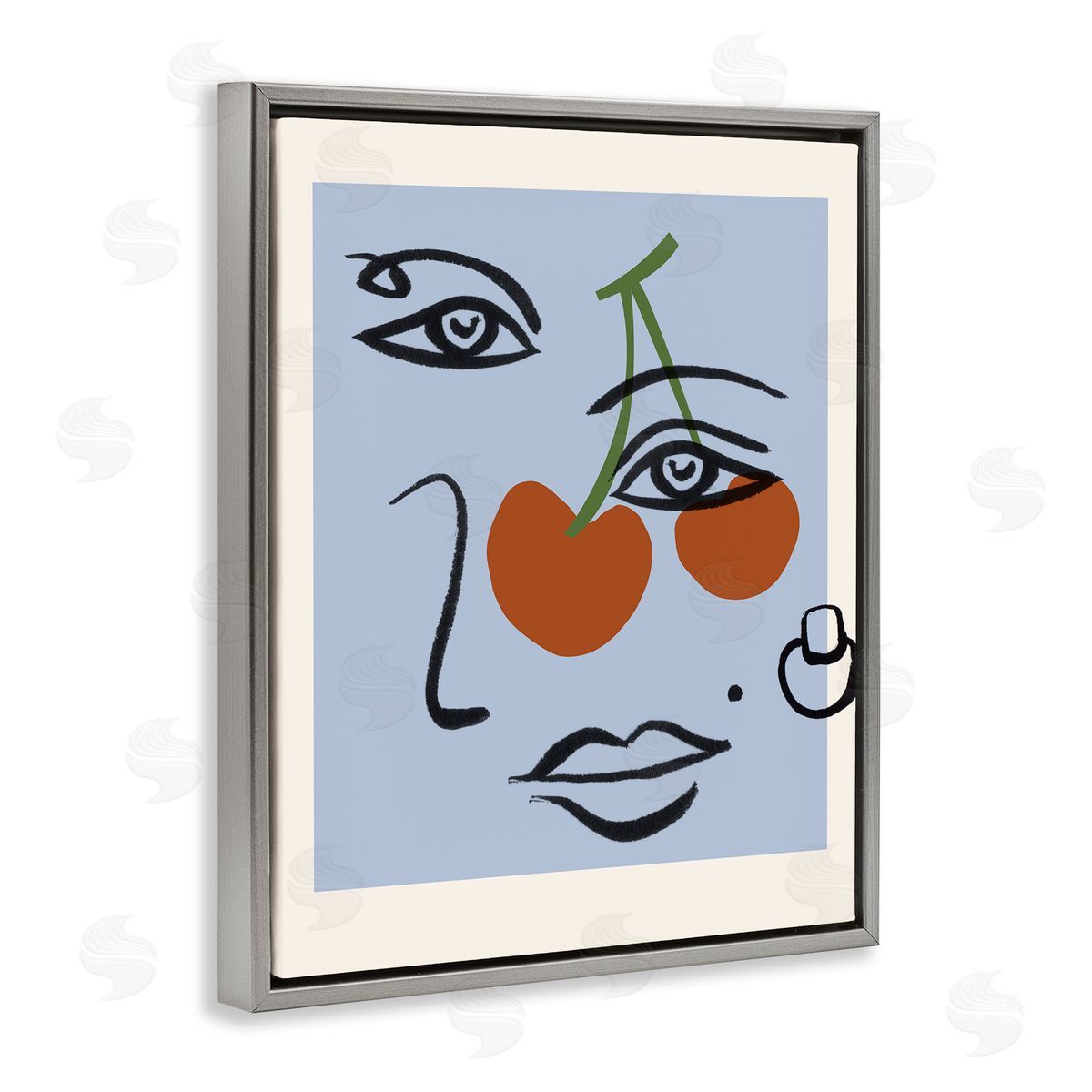 Melissa Wang Abstract Face Bold Cherries Purple Beauty Mark