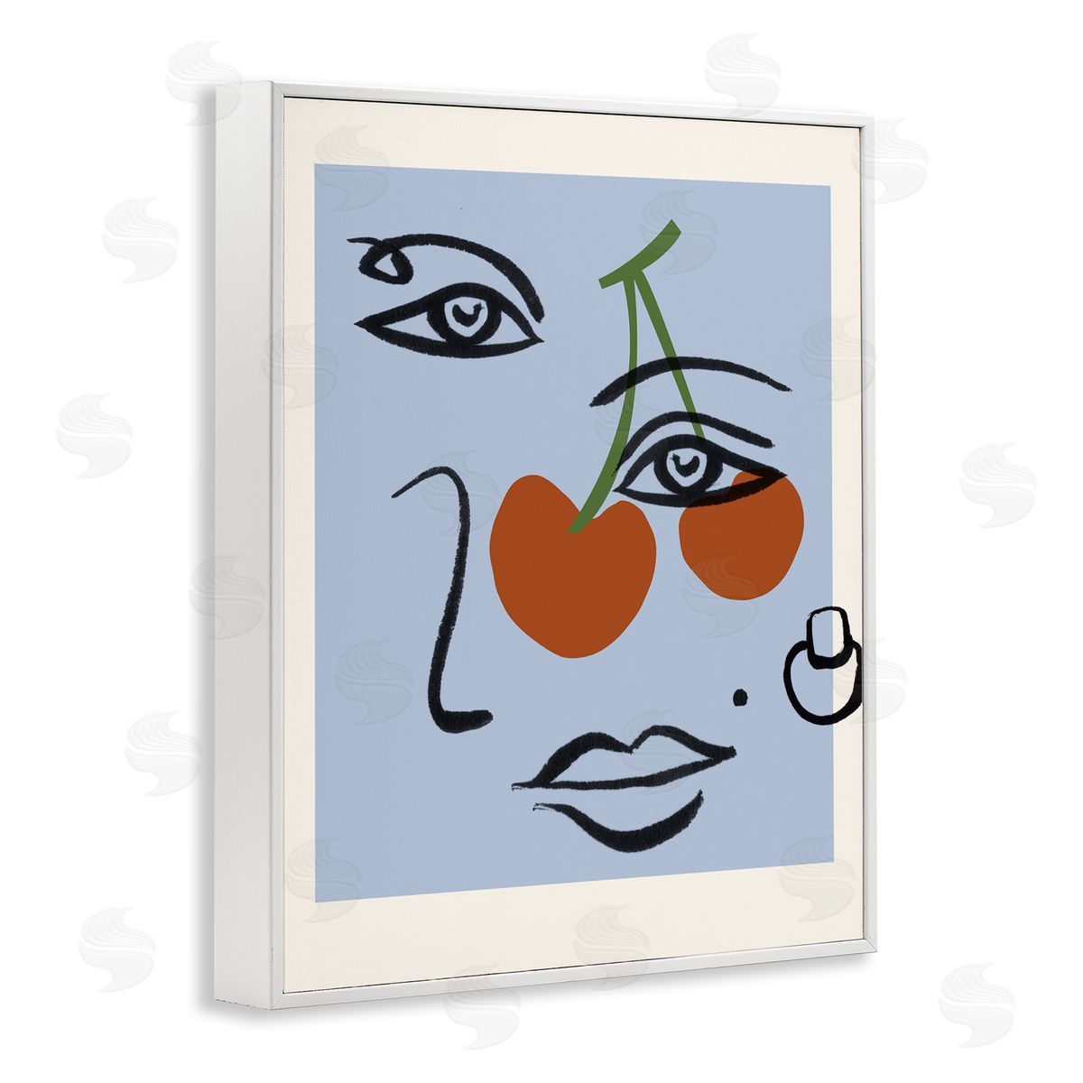 Melissa Wang Abstract Face Bold Cherries Purple Beauty Mark