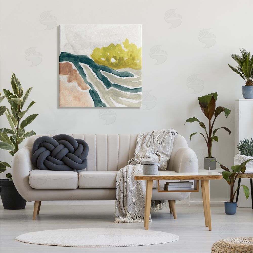 June Erica Vess River Stream Running Soft Abstract Nature Landscape Canvas Wall Art in Room