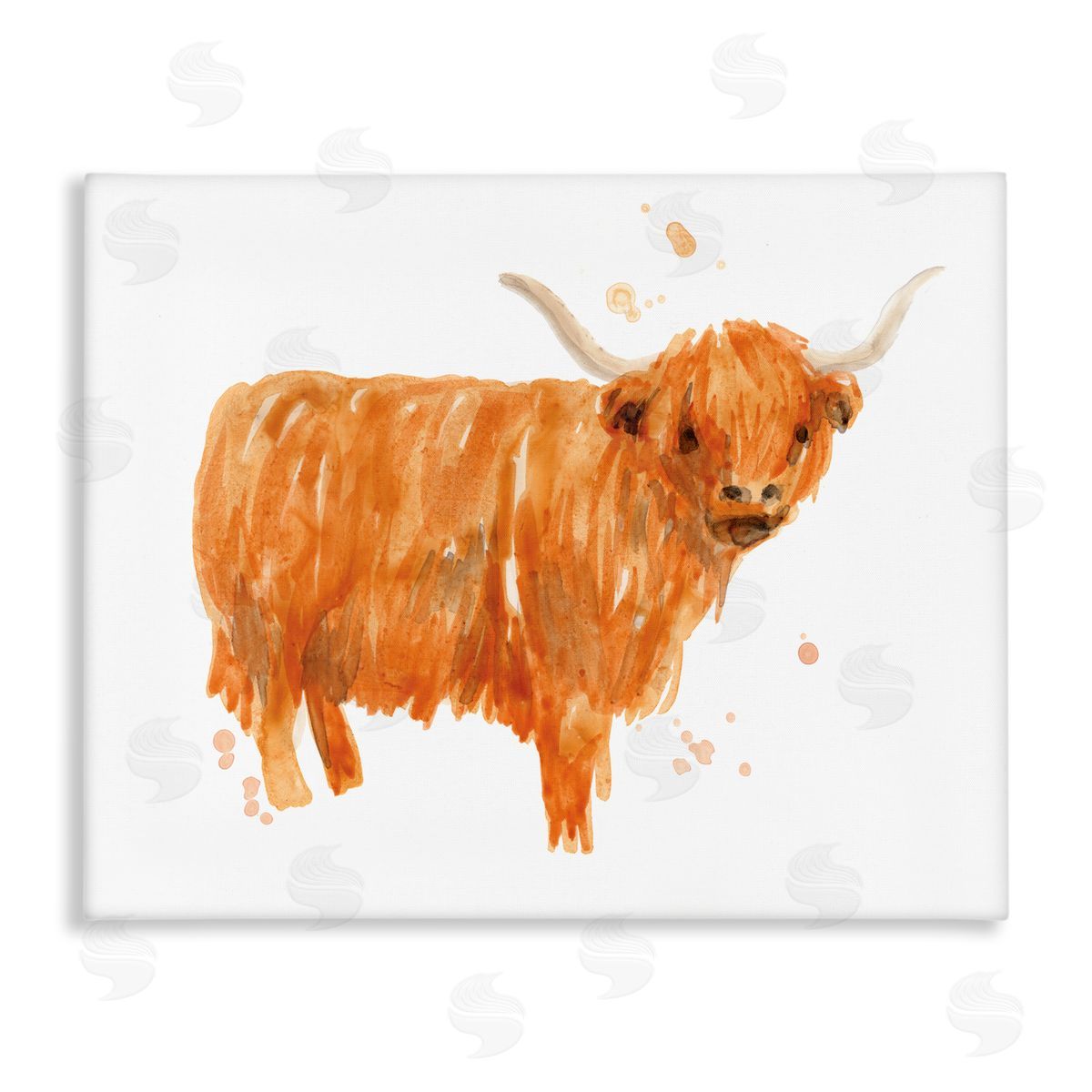 June Erica Vess Highland Cattle Whimsical Orange Farm Animal Yak
