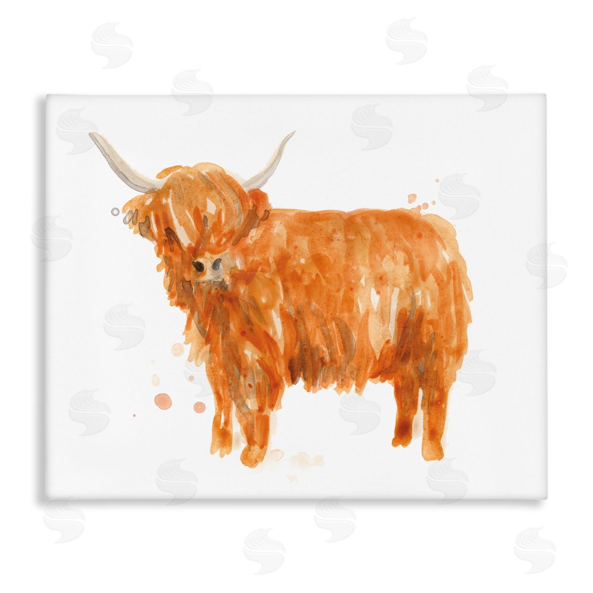 June Erica Vess Shaggy Country Cattle Orange Yak Soft Tones