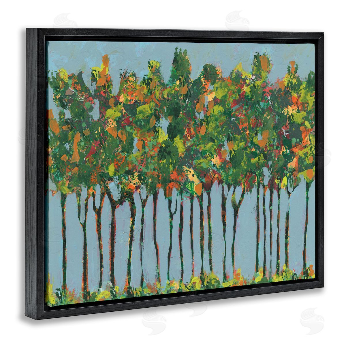 Regina Moore Abstract Trees Seasonal Transition Leaves Blue Sky