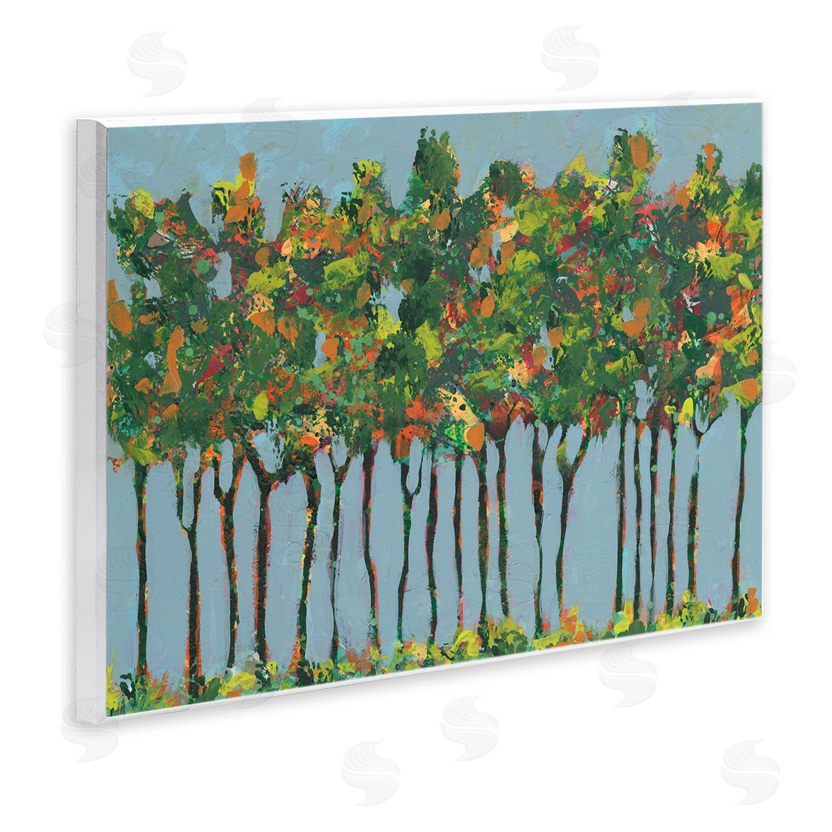 Regina Moore Abstract Trees Seasonal Transition Leaves Blue Sky