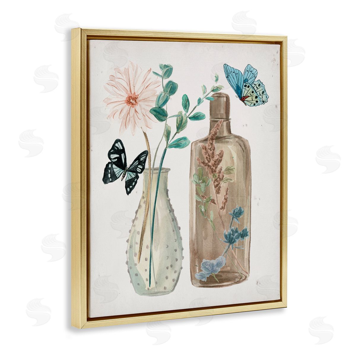 Melissa Wang Butterfly Blooming Floral Jars Tranquil Flower Still-Life 