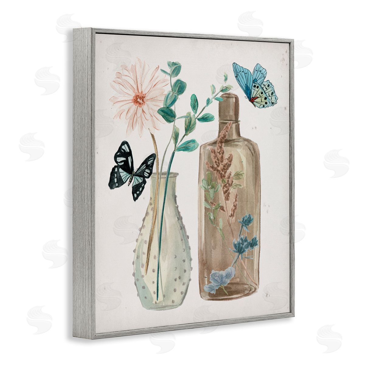 Melissa Wang Butterfly Blooming Floral Jars Tranquil Flower Still-Life 