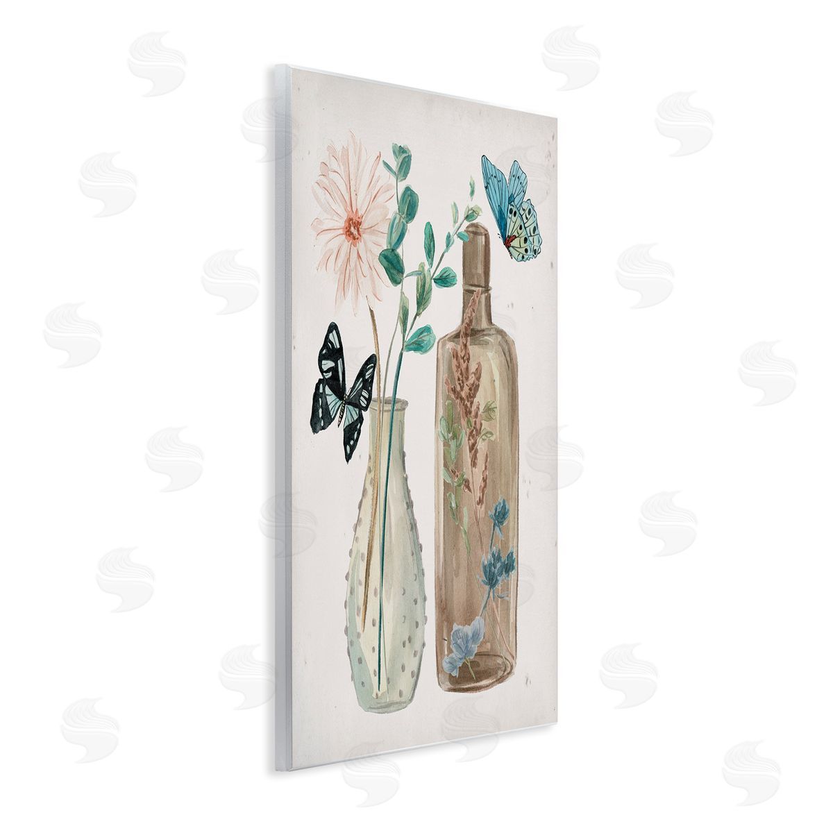 Melissa Wang Butterfly Blooming Floral Jars Tranquil Flower Still-Life 