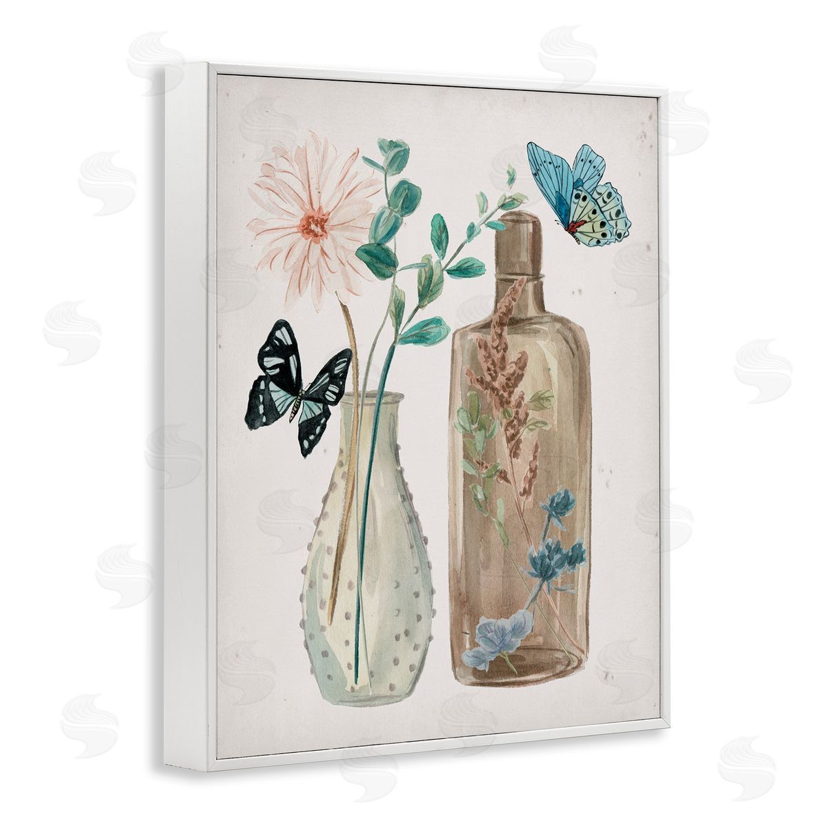 Melissa Wang Butterfly Blooming Floral Jars Tranquil Flower Still-Life 