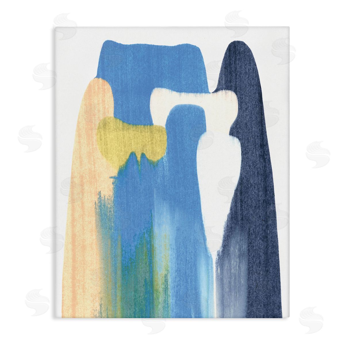 Emma Caroline Abstract Colorful Landslide Blue Beige Falling Movement