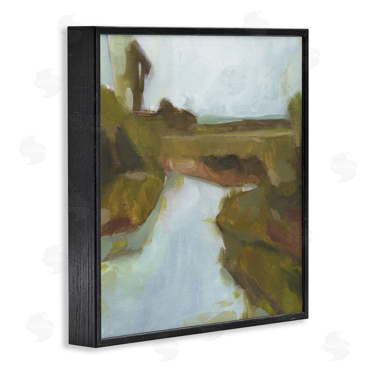 Jacob Green Blurred Country Creek Landscape Soft Murky Waters Black Framed Glicee Wall Art Print