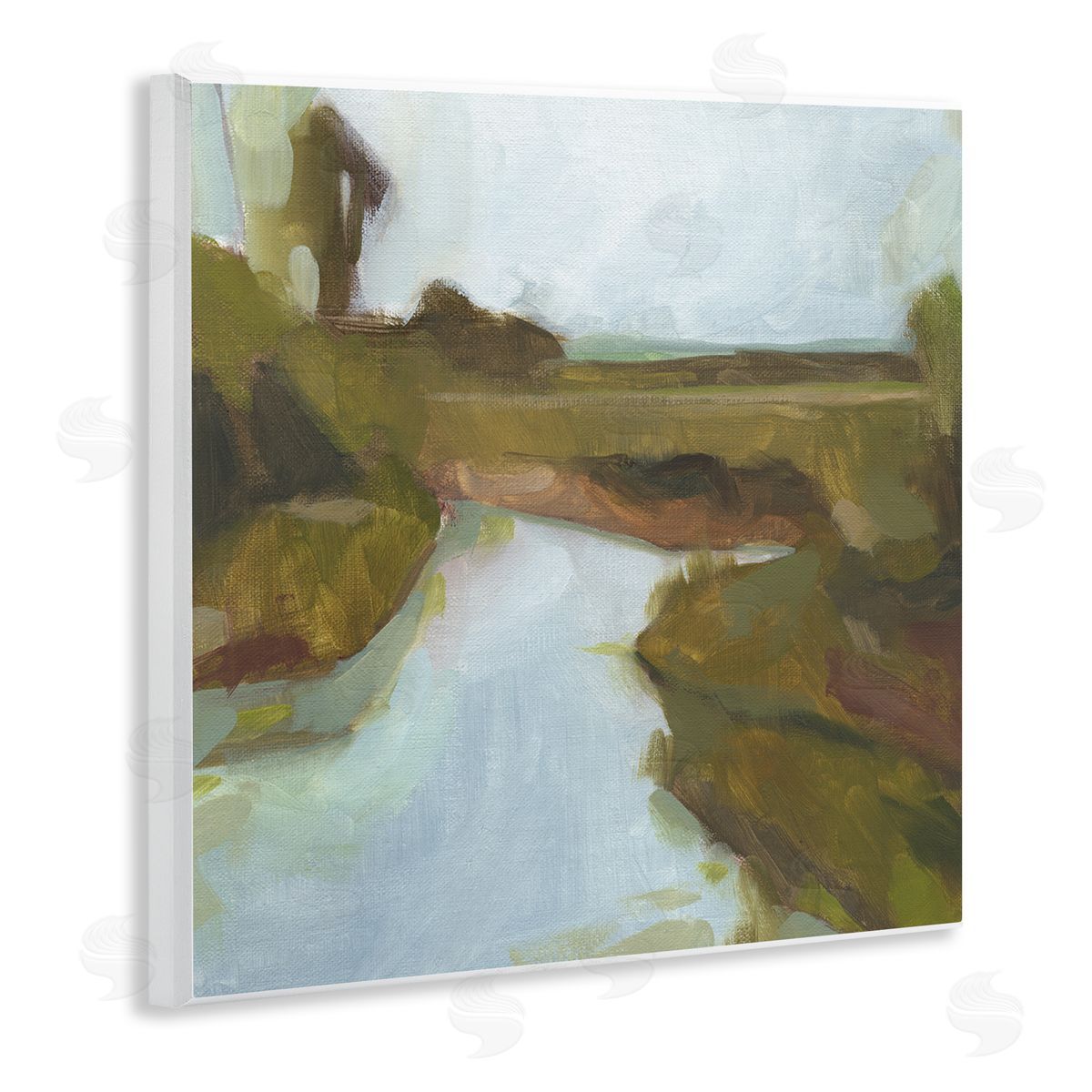 Jacob Green Blurred Country Creek Landscape Soft Murky Waters Wooden Wall Plaque Art Print